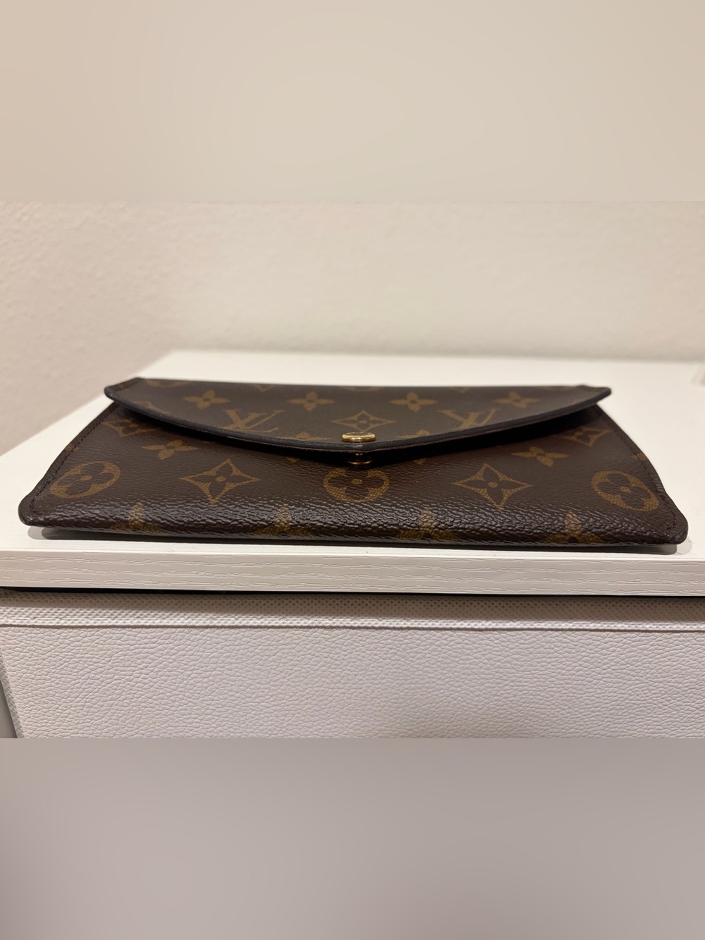 Louis Vuitton Monogram Canvas Envelope Clutch in Brown & Gold - Picture 5 of 14
